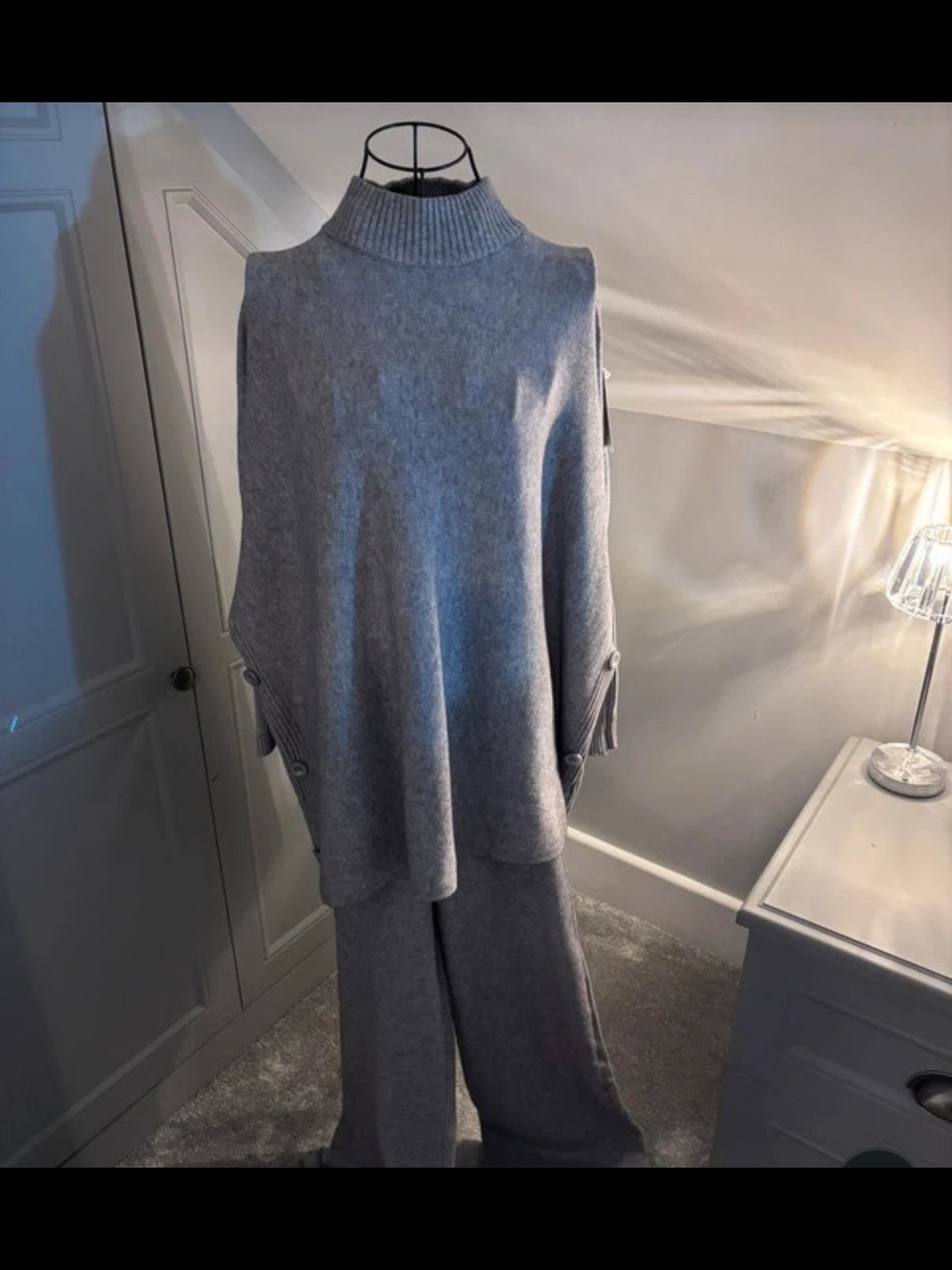 2 Piece Grey Knit Set